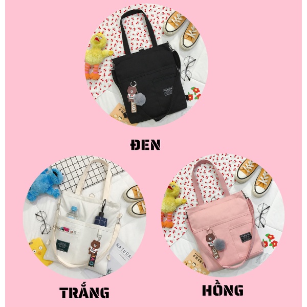 Túi đeo chéo canvas cute túi vải xách tay học sinh nữ đẹp phong cách Hàn Quốc MEOW STORE TX03