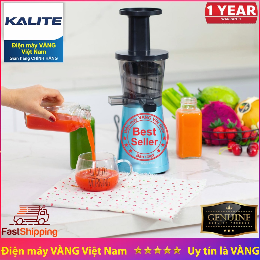 Máy ép trái cây chậm mini KALITE KL530 ép kiệt, bảo hành 12 tháng chính hãng