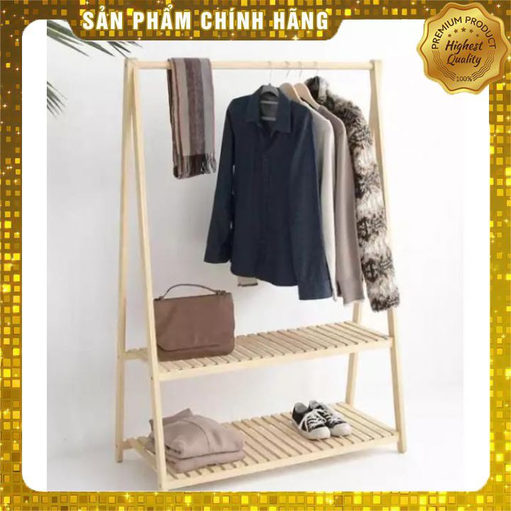 Giá Kệ Gỗ Treo Quần Áo 2 Tầng Chữ A - Gọn gàng phòng ngủ - Trang trí theo phong cách vintage hot hiện nay