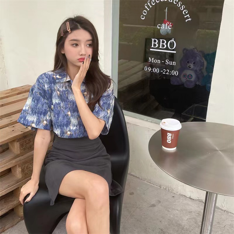 SUXI Áo Sơ Mi Tay Ngắn Dáng Rộng Thiết Kế Đơn Giản Thời Trang Mùa Hè Cho Nữ