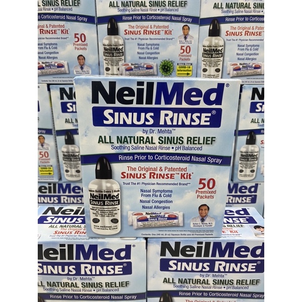 BỘ XỊT RỬA MŨI NEILMED SINUS RINSE 50 gói muối nhập usa
