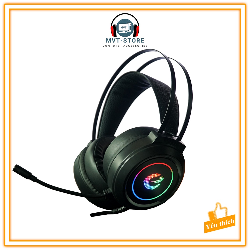Tai nghe chụp tai máy tính laptop có mic tai nghe gaming led BK66 Âm thanh chuẩn 7.1 MVT Store