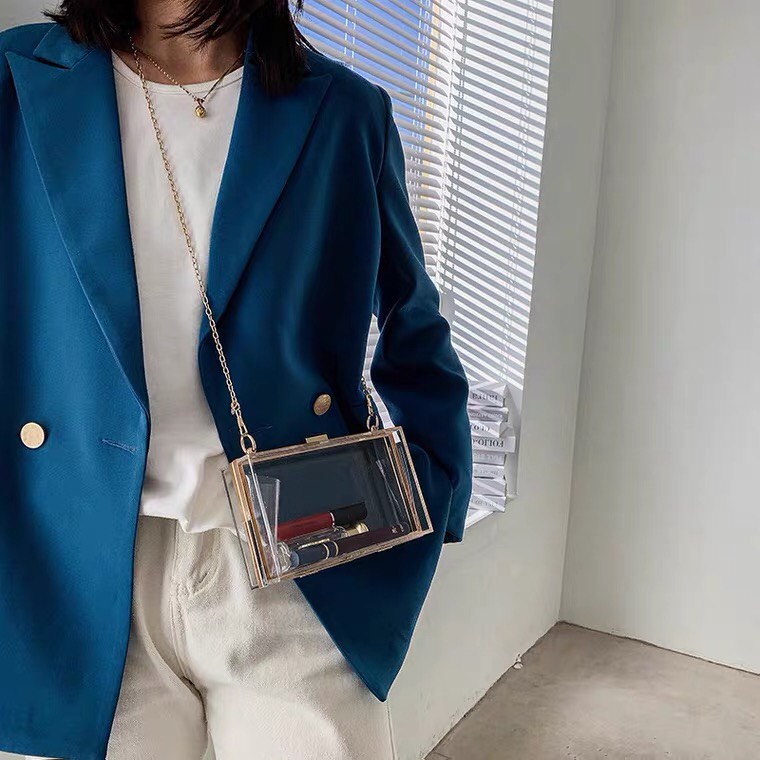 {HCM / CÓ SẴN} TÚI HỘP TRƠN CHỮ NHẬT TRONG SUỐT CHO NỮ - TÚI CLUTCH CẦM TAY ĐI TIỆC