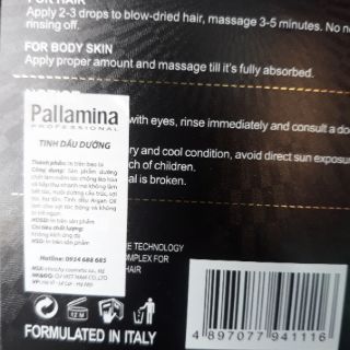 COMBO HẤP PHỤC HỒI VÀ TINH DẦU DƯỠNG TÓC PALLAMINA Ý