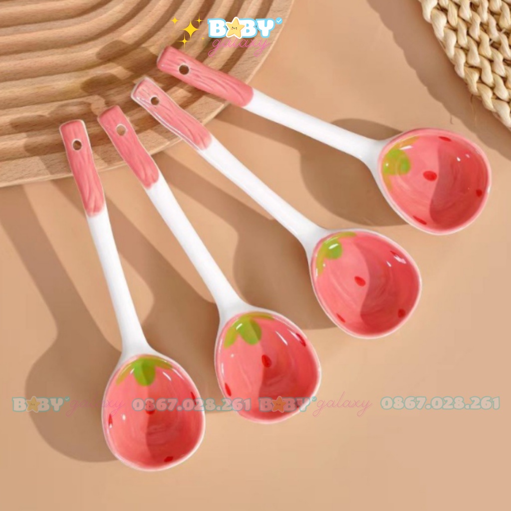 Thìa sứ, Thìa súp hoa quả dễ thương - Baby Galaxy Official
