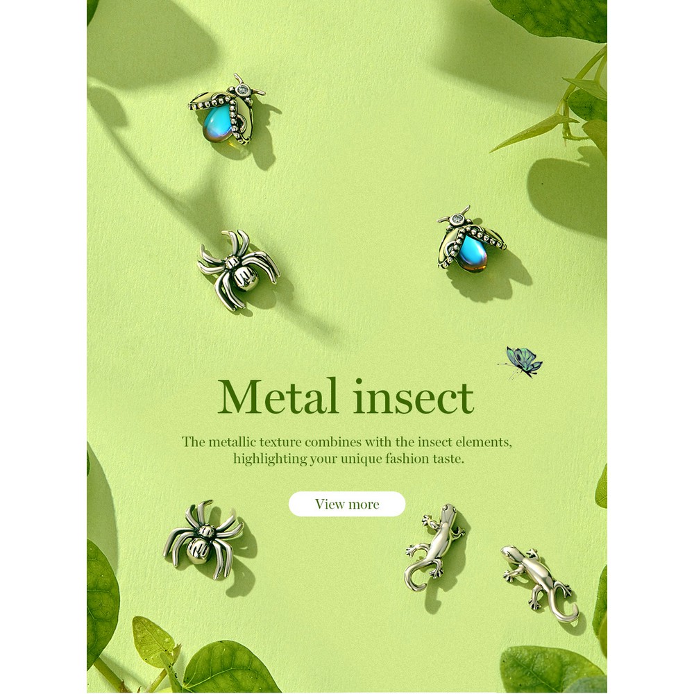 Bông tai Bamoer Sce1290 bạc 925 kiểu côn trùng độc đáo thời trang