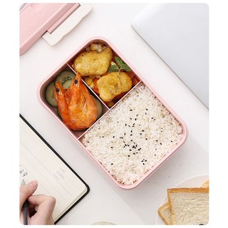 Hộp đựng cơm văn phòng+Túi,đũa thìa inox, Hộp đựng thức ăn, thực phẩm, Bao gồm cả túi và muỗng nĩa