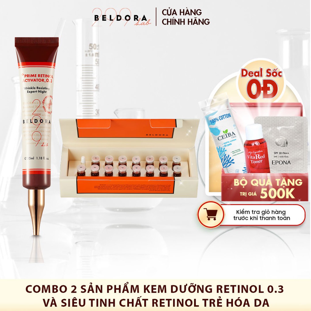 COMBO 2 SẢN PHẨM KEM DƯỠNG RETINOL 35ML VÀ SIÊU TINH CHẤT RETINOL 37.5ML