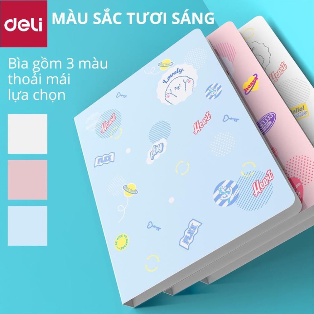 File lá học sinh A4 Deli - 30/40 lá - Xanh dương/Hồng/Trắng - 1 chiếc - 72493 / 72494 [Deli]