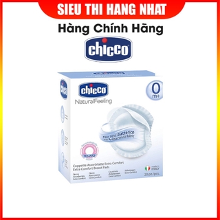 Miếng lót thấm sữa chống khuẩn 20 PCS Chicco chất liệu vải đặc biệt, siêu thấm hút, thoáng khí, thiết kế dán chống trượt