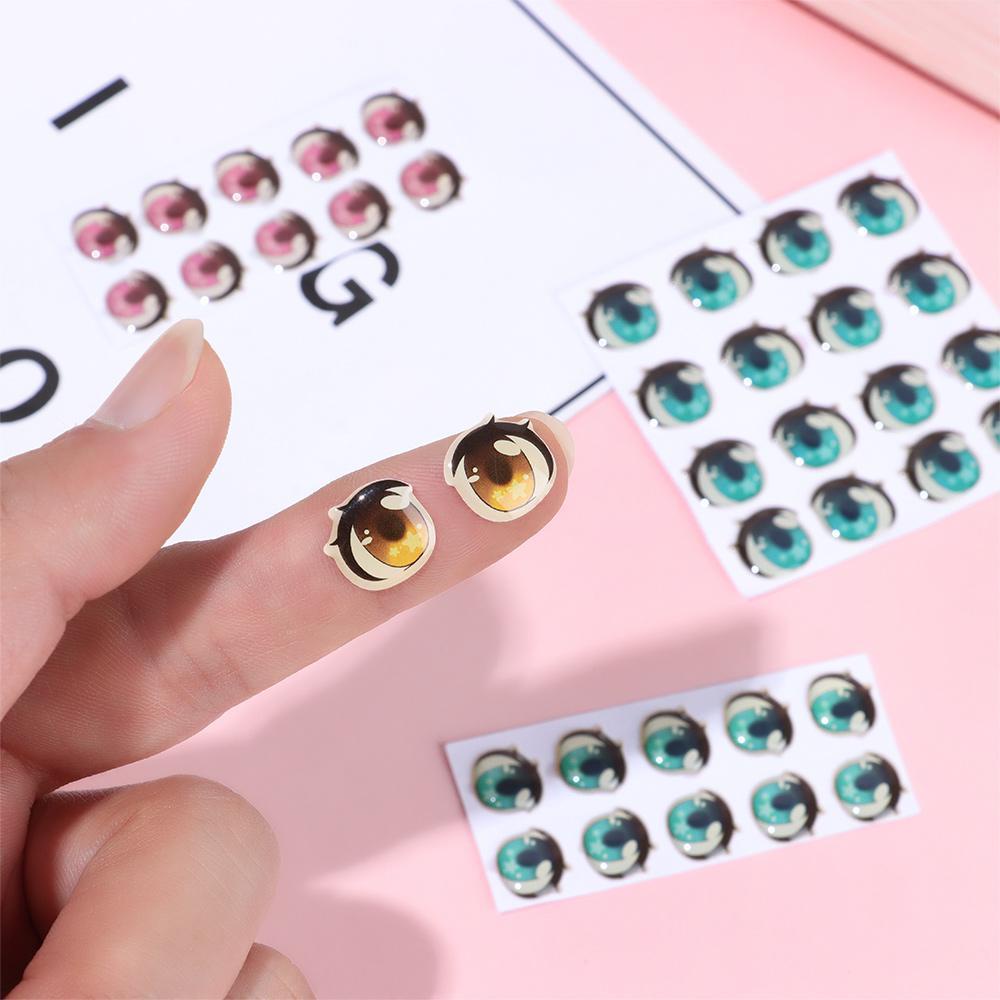 Set 10 Cặp Nhãn Dán Mắt Hoạt Hình 6mm / 8mm / 10mm / 12mm / 15mm