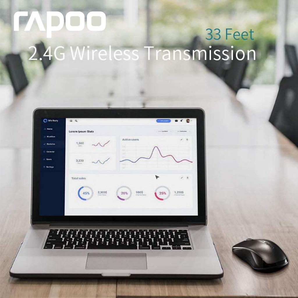 Chuột Không Dây Silent Wireless RAPOO 1680 - Hàng Chính Hãng