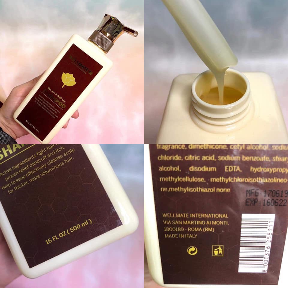 Dầu gội ngăn rụng và phục hồi tóc hư tổn Wellmate 500ml