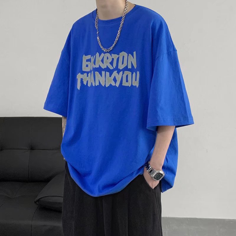 Áo Thun Tay Ngắn Dáng Rộng In Chữ Phong Cách Hip Hop Đường Phố Hàn Quốc Thời Trang Mùa Hè Cho Nam Và Nữ