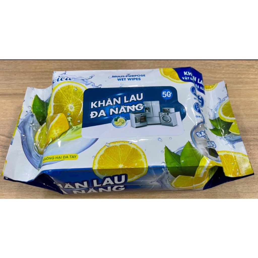 Khăn lau khử mùi hương chanh- KHĂN ƯỚT đa năng nhà bếp (30 tờ) 【KHĂN BẾP CHANH】