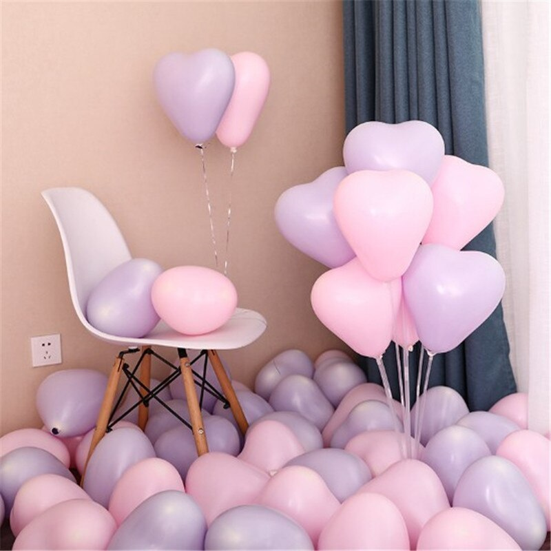 Set 30 Bong Bóng 10 Inch Hình Trái Tim Trang Trí Tiệc Cưới