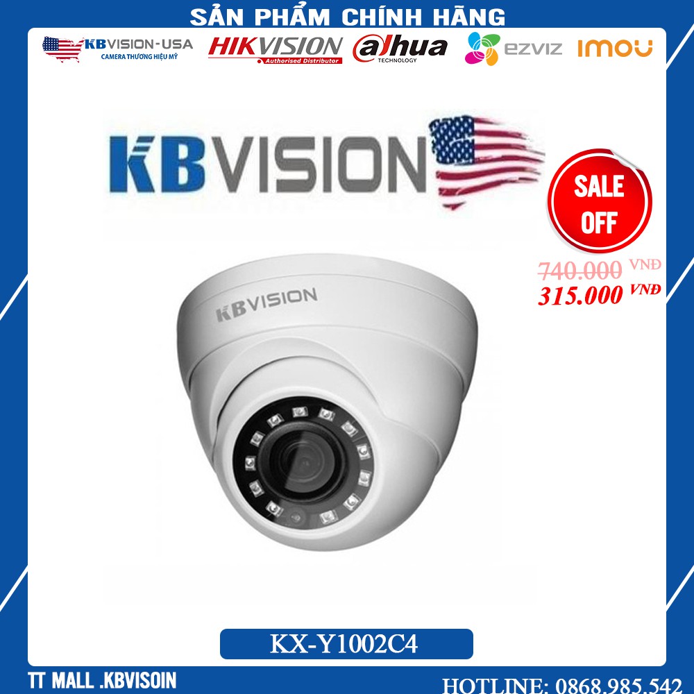 {Giá HỦY DIỆT} Camera KBVISION KX-Y1002C4 1.0 MP HD ANALOG CAMERA DÒNG Y_Bảo hành 2 năm