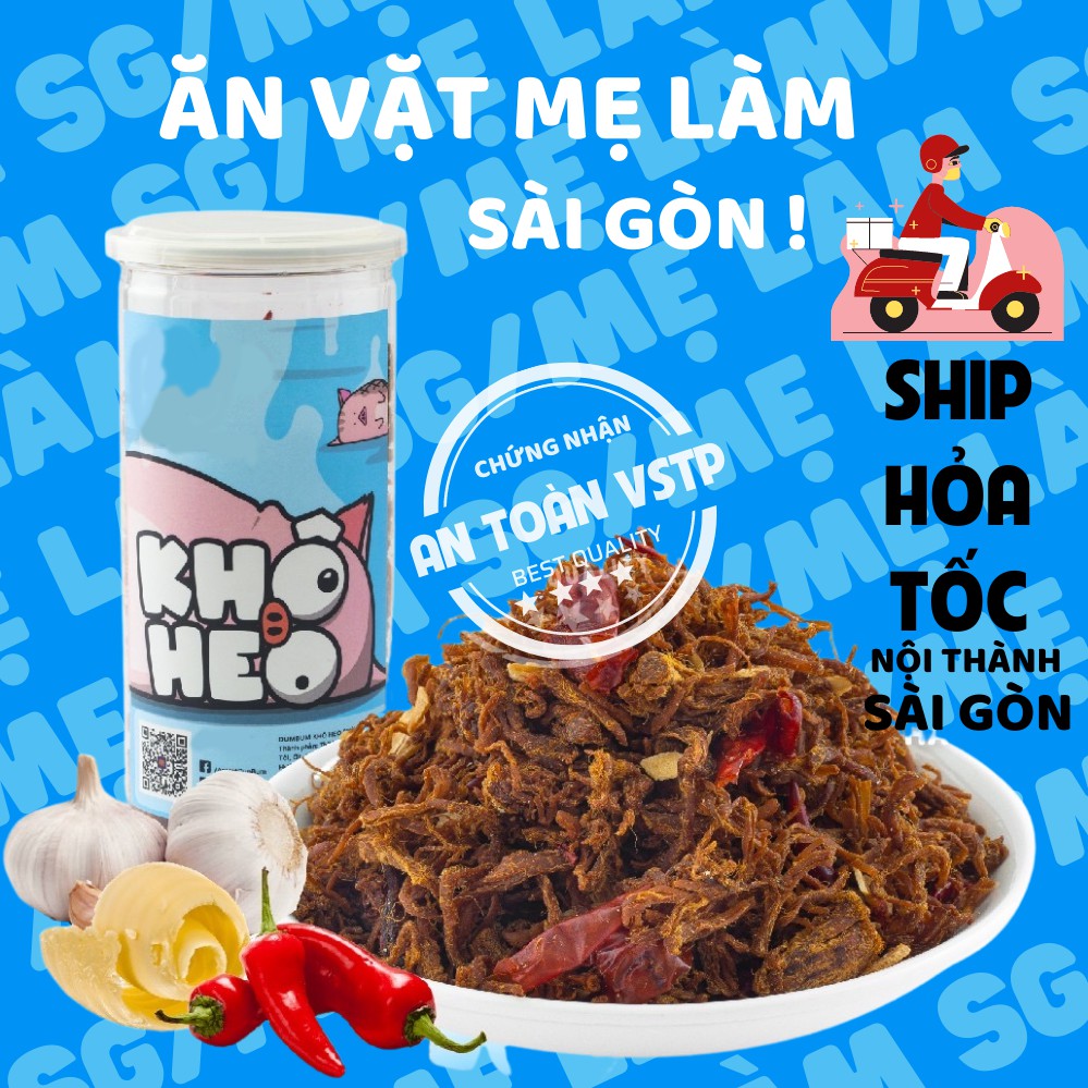 Khô heo cháy bơ tỏi Mẹ Làm 300g đồ ăn vặt Sài Gòn vừa ngon vừa rẻ đảm bảo vệ sinh an toàn thực phẩm | BigBuy360 - bigbuy360.vn