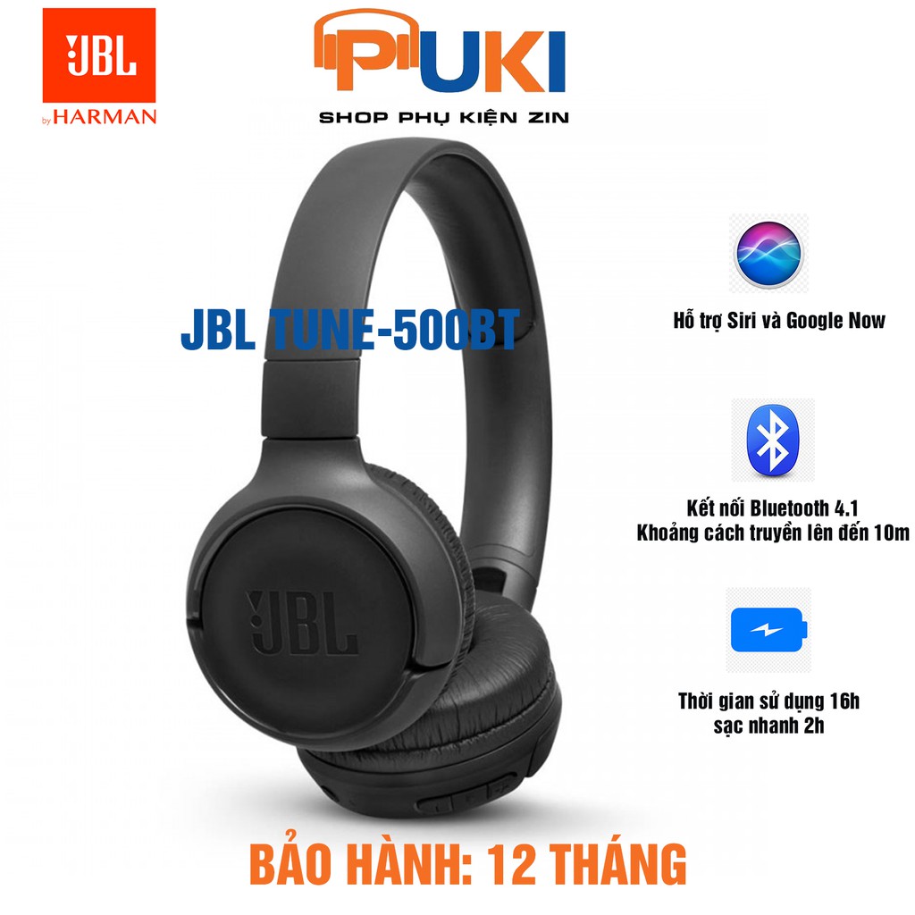 Tai nghe Bluetooth JBL Tune-500BT (JBL T500BT) - Tai nghe chụp tai, không dây