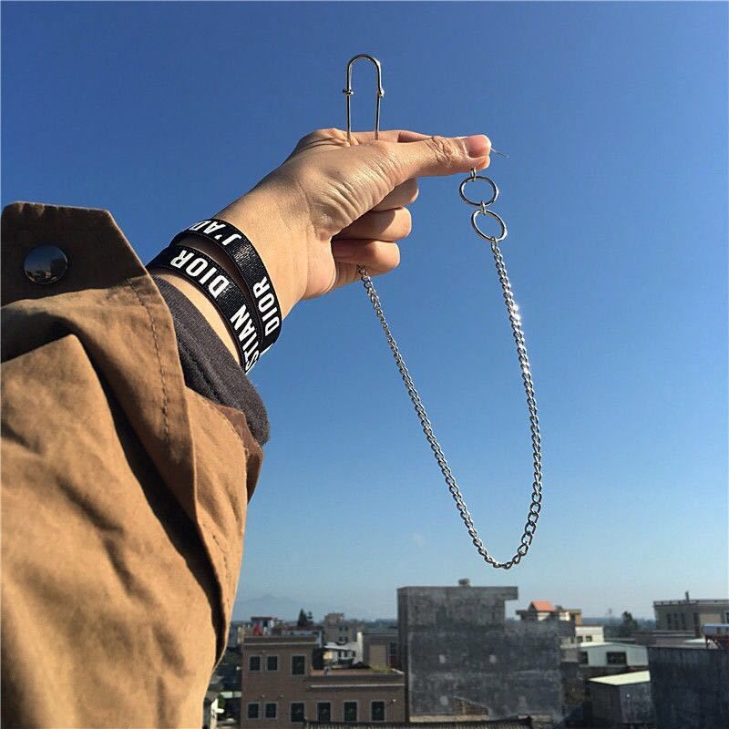 Khuyên Tai Dây Xích Dài 22492 Thời Trang Đường Phố Hàn Quốc Cho Nam Nữ