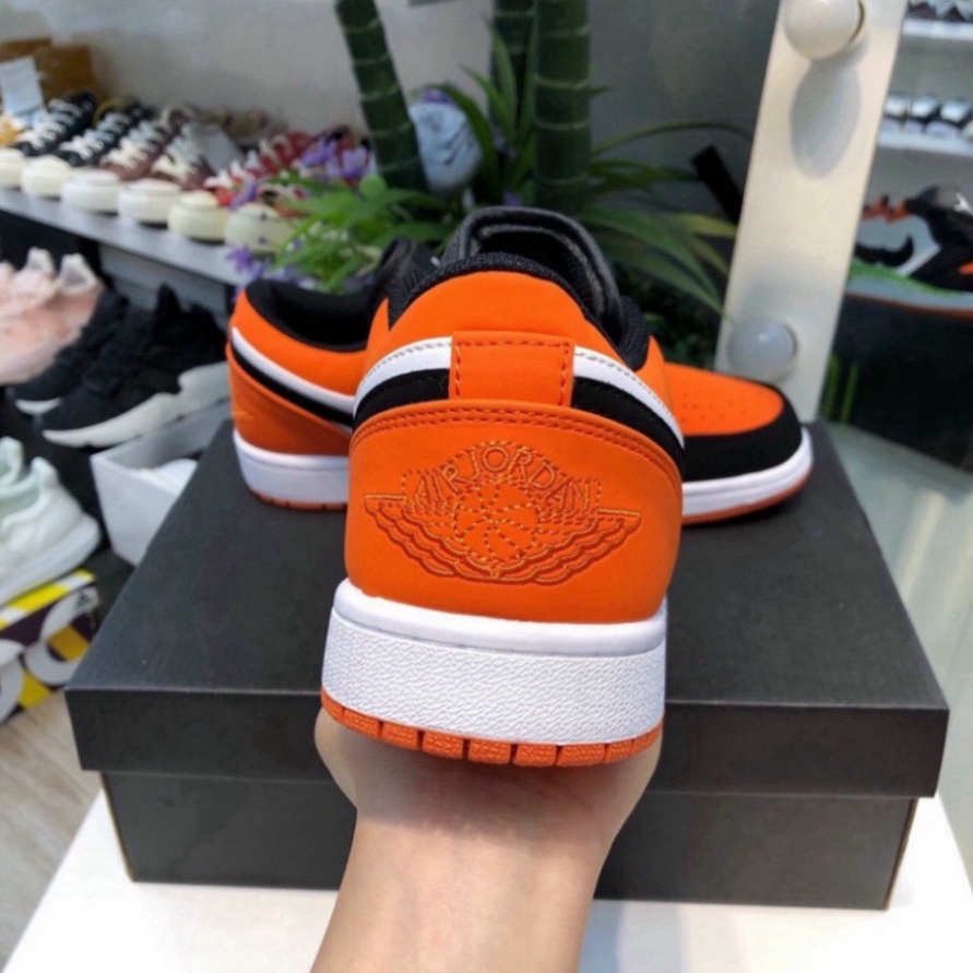 7107   giày JD cam đen cổ thấp