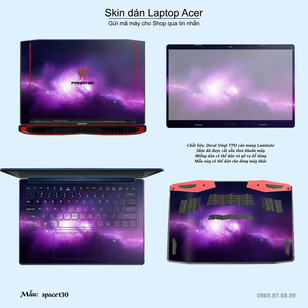 Skin dán Laptop Acer in hình không gian nhiều mẫu 22 (inbox mã máy cho Shop)
