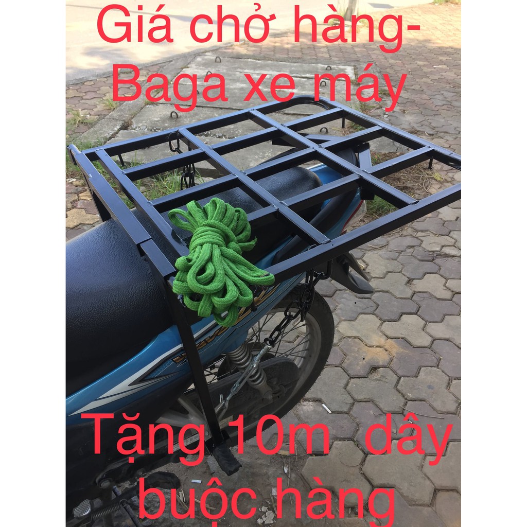 Baga, Giá chở hàng đa năng cáng xe dành cho các loại xe máy (54cmx65cm) tặng 10m dây chằng hàng