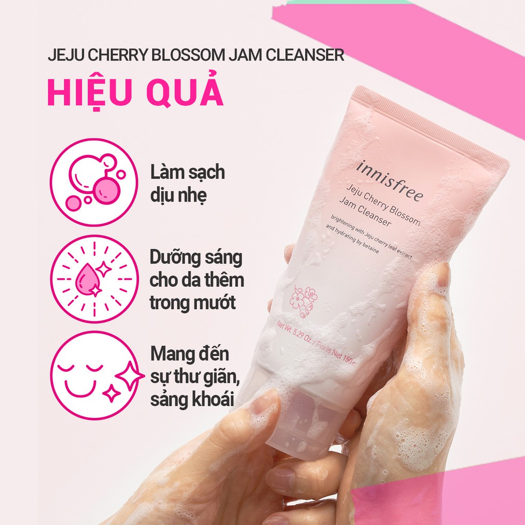 [Mã COSIF05 giảm 10% đơn 400K] Bộ sản phẩm dưỡng nâng tông hoa anh đào Innisfree Jeju Cherry Blossom Set 2