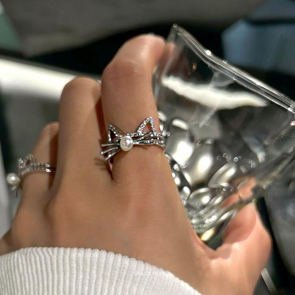 Nhẫn Hình Mèo VANES1 Thời Trang Cá Tính|Nhẫn Hở Thiết Kế Độc Đáo Thời Trang Sang Trọng Cho Nữ