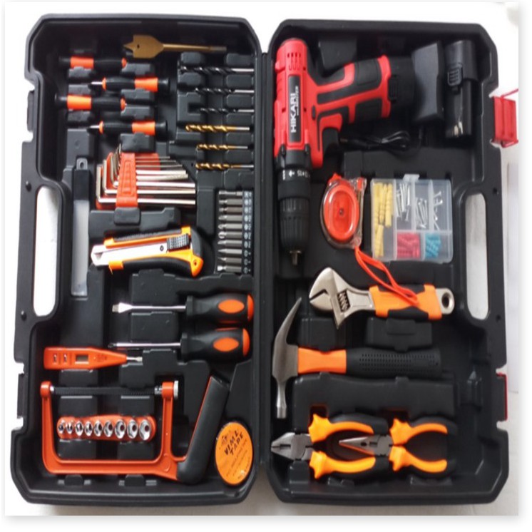 Máy khoan pin Thái Lan Hikari kèm bộ phụ kiện hơn 50 chi tiết