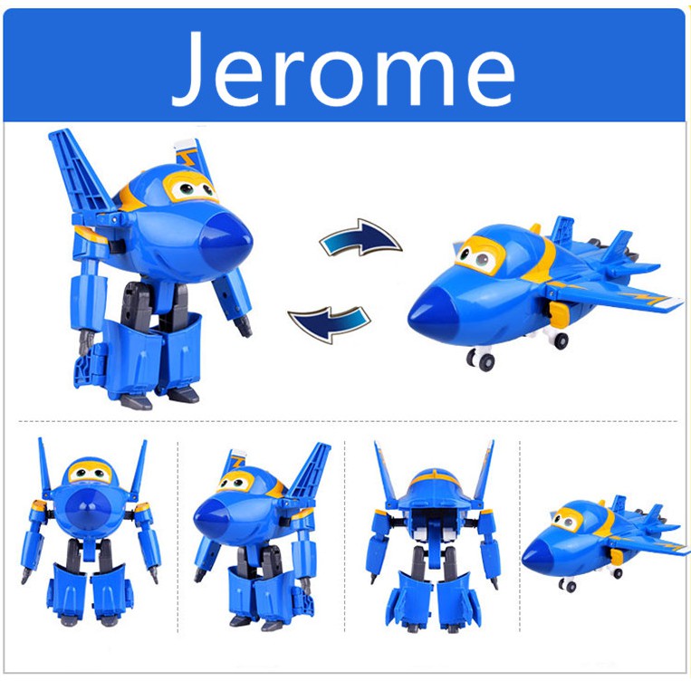 Máy bay biến hình thành robot mô hình cỡ lớn Jerome cuồng phong đồ chơi super wings đội bay siêu đẳng