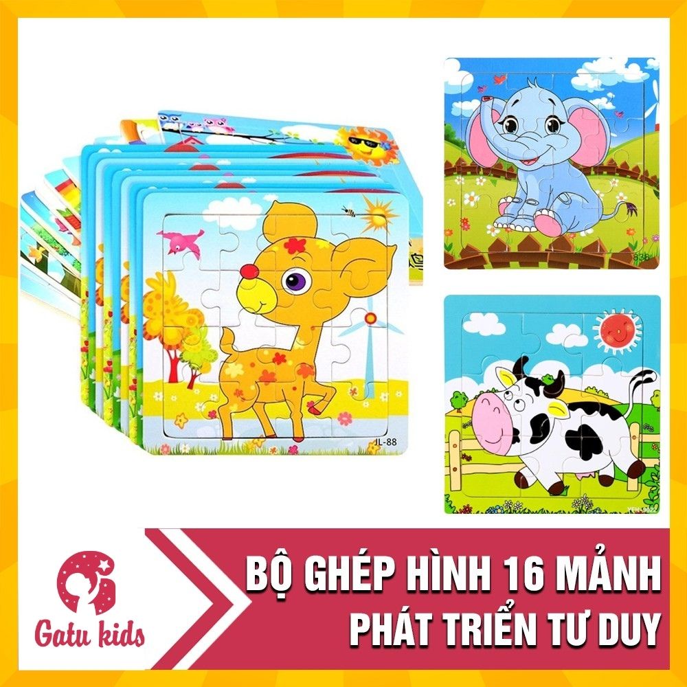 Ghép hình bằng gỗ nhiều mảnh thông minh cho bé (1 hình)