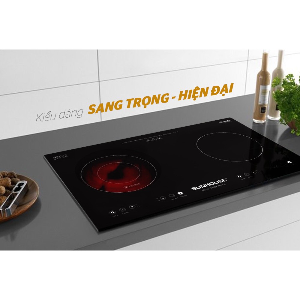 BẾP ĐÔI ĐIỆN TỪ HỒNG NGOẠI THÔNG MINH AN TOÀN TIẾT KIỆM SUNHOUSE SHB9106-ES