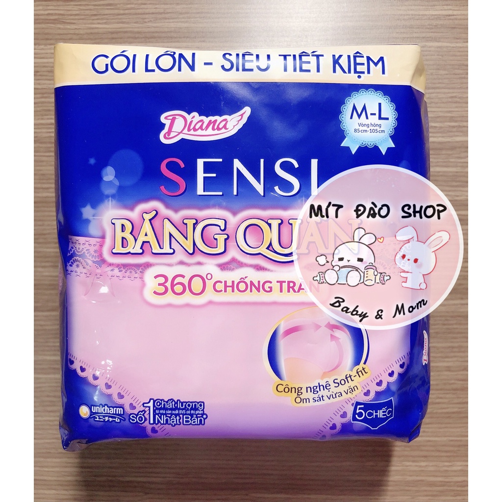 Băng vệ sinh ban đêm sensi dạng quần, vệ sinh chống tràn size M-L  bịch 5 chiếc siêu tiết kiệm