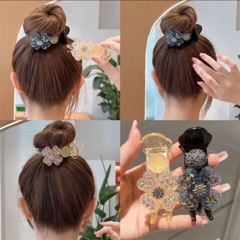 Kẹp Tóc Hình Cỏ Bốn Lá Đính Đá Thời Trang Nữ