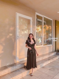 Đầm maxi xoè nhún ngực