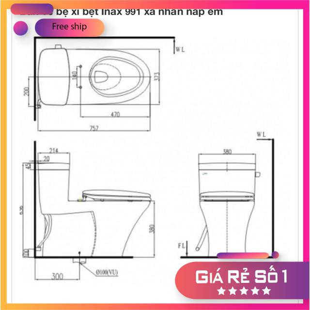 Bồn cầu INAX AC 991VRN chính hãng