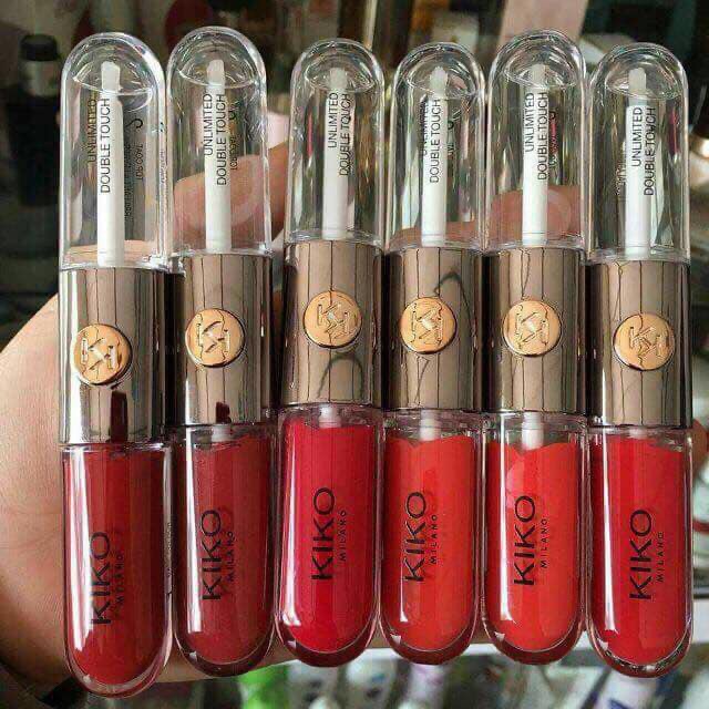 Son kiko double touch 2 đầu, 1 đầu dưỡng, 1 đầu son màu xinh xắn