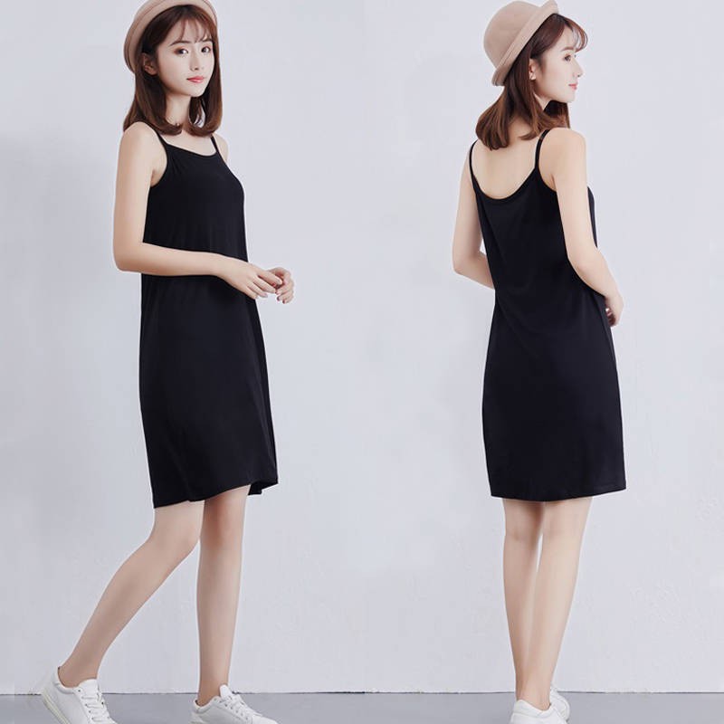VÁY LÓT VÁY THUN HAI DÂY ĐẦM LÓT Đầm Cotton Không Tay Dáng Rộng