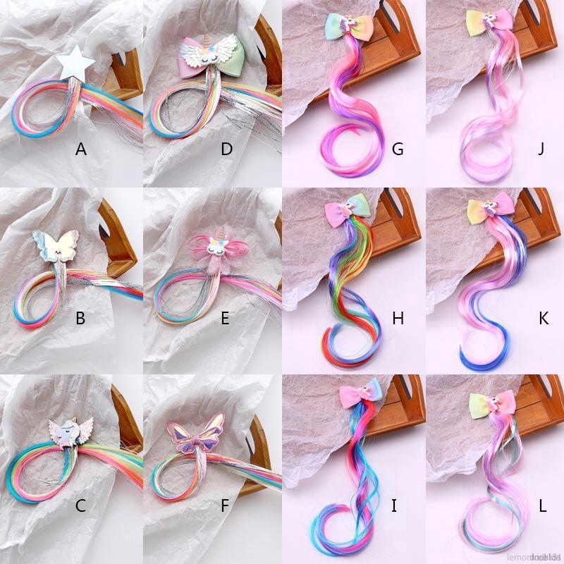 Kẹp tóc phối tóc giả phong cách Hàn Quốc cho bé gái