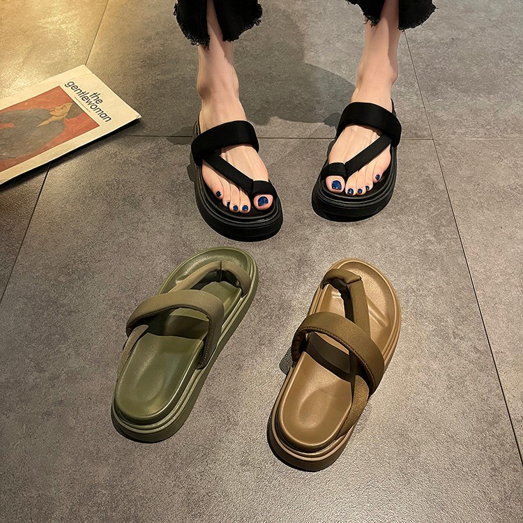 Dép Sandal Đế Bệt Quai Chéo Dày Dặn Đơn Giản Cá Tính Cho Nữ
