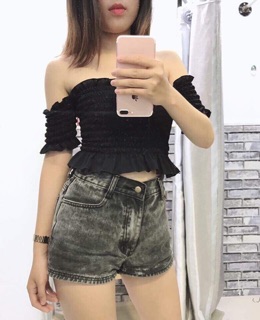 Áo trễ vai nhún 