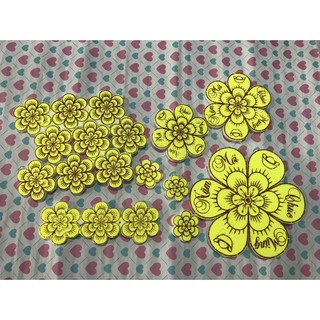 Bộ 14  bông hoa ,mai xốp trang trí tết