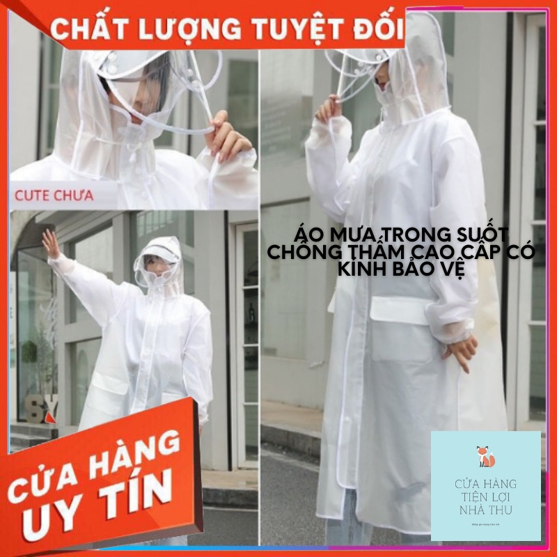 ÁO MƯA  THỜI TRANG CÓ KÍNH CHE MẶT TRONG SUỐT, ÁO MƯA CHỐNG THẤM CAO CẤP CÓ KÍNH BẢO VỆ