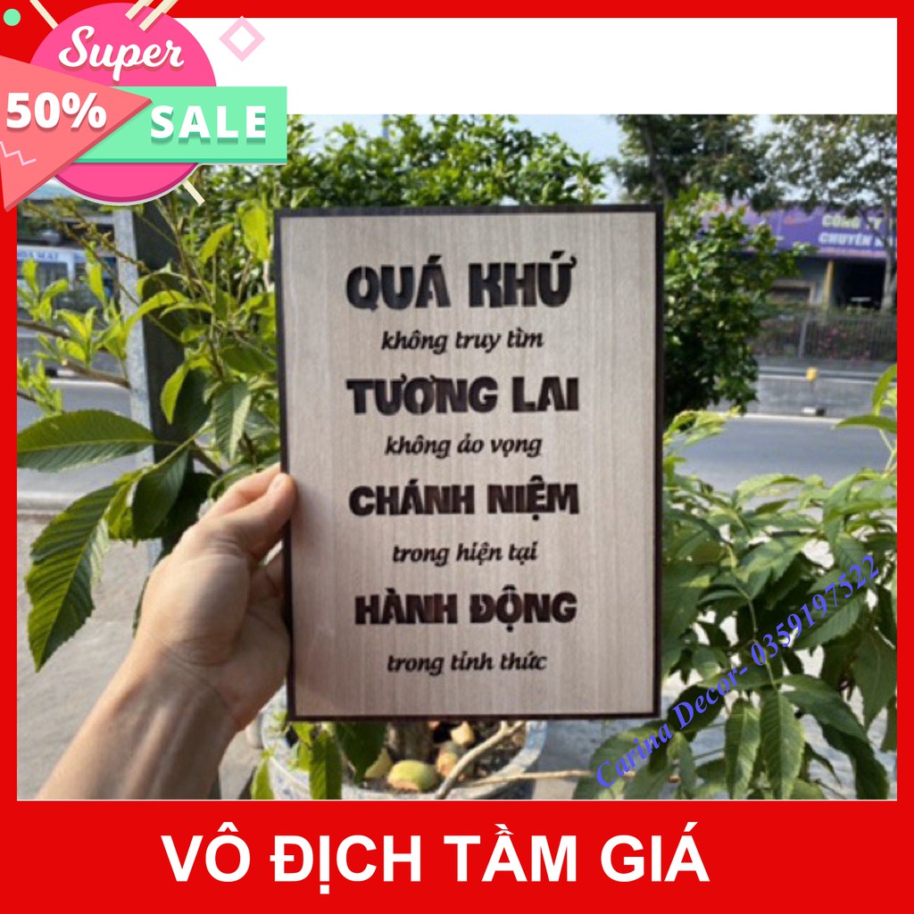 Tranh gỗ phong thủy- Quá khứ không truy tìm tương lai không ảo vọng