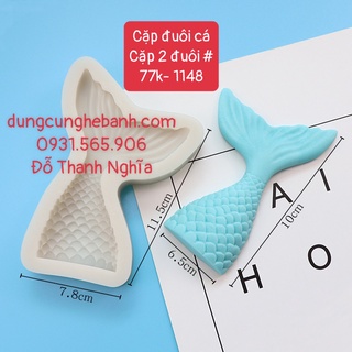 Khuôn Silicone Sinh Vật Biển Set 2 Khuôn Đuôi Cá Lớn Nhỏ