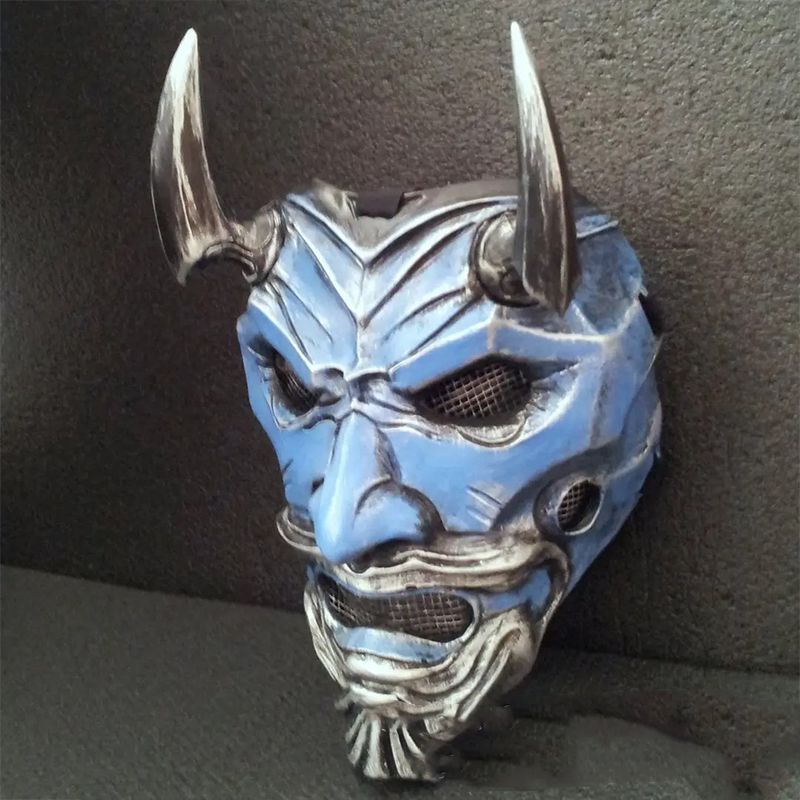 Mặt Nạ Cao Su Hóa Trang Quái Vật Samurai Kabuki Trong Phim Devil Hannya Oni Nhân Dịp Halloween Cho Người Lớn