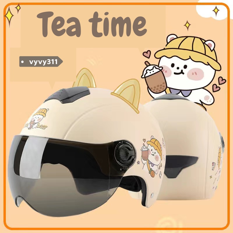 MŨ BẢO HIỂM TAI MÈO NHIỀU MÀU CUTE TẶNG KÈM KÍNH CHẮN