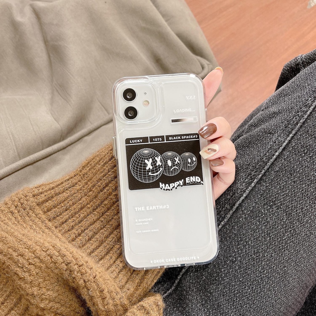 Transparent Jane Smile flash drill Compatible for iphone 13 12 11 pro max x xr xsmax 7/8plus TPU phone case cover