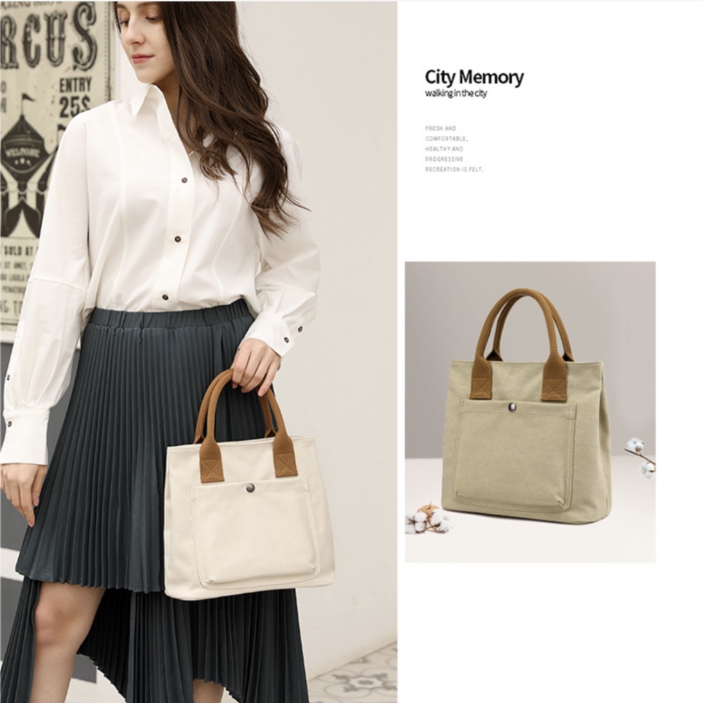 Túi Xách Nữ Vải Bạt Thời Trang Hàn 2021